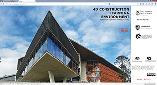 Splash page for AEB 4D construction learning environment